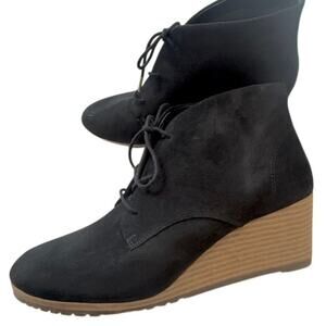 Dr. Scholl's 10 Ceelia faux suede wedge lace up ankle boot 2587